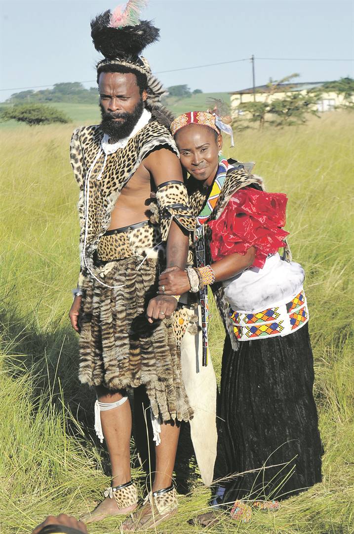 Sibonile Ngubane with his wife Ubuhle Nkomo during their traditional wedding. Photos by      Jabulani Langa