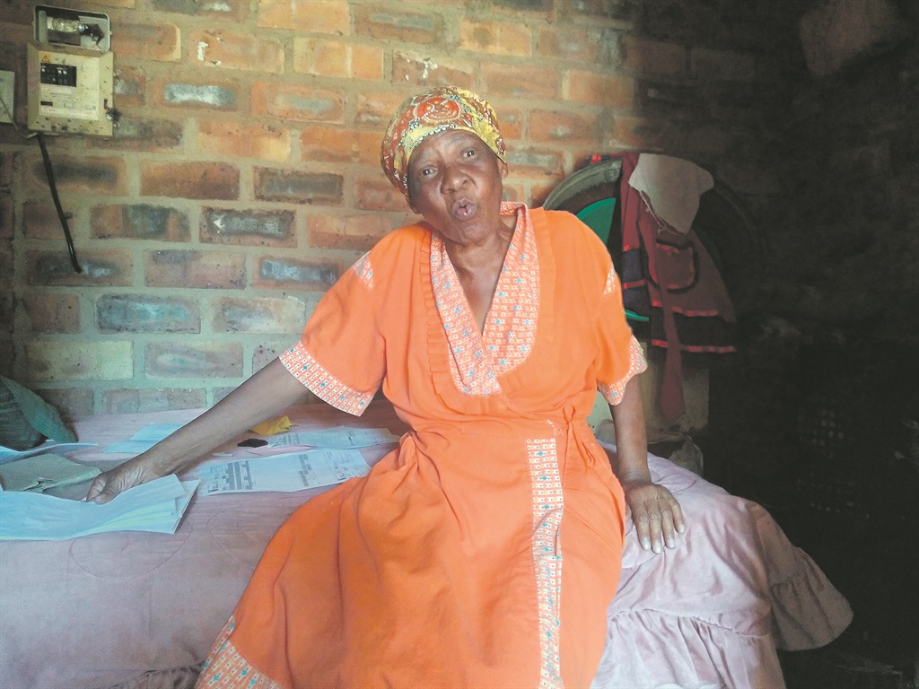 Devastated: Gogo Makie Sithebe is now living in a shack with no home.           Photo by Muntu Nkosi