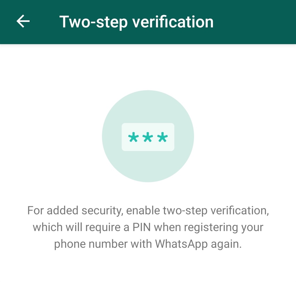 WhatsApp 2-step verification