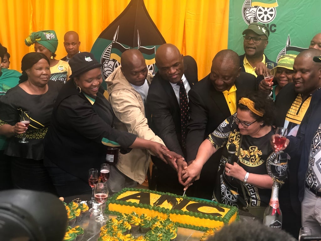 ANC president Cyril Ramaphosa during the cake-cutting ceremony in Kimberly, Northern Cape. Picture:  Juniour Khumalo 