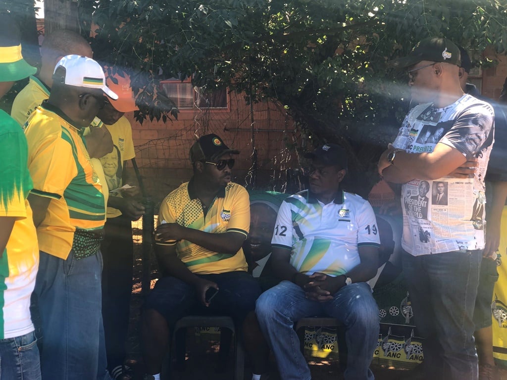 ANC leaders – including party treasurer-general Paul Mashatile and spokesperson Pule Mabe – visit the hostels in Galeshewe, Kimberly. Picture: Juniour Khumalo/ City Press