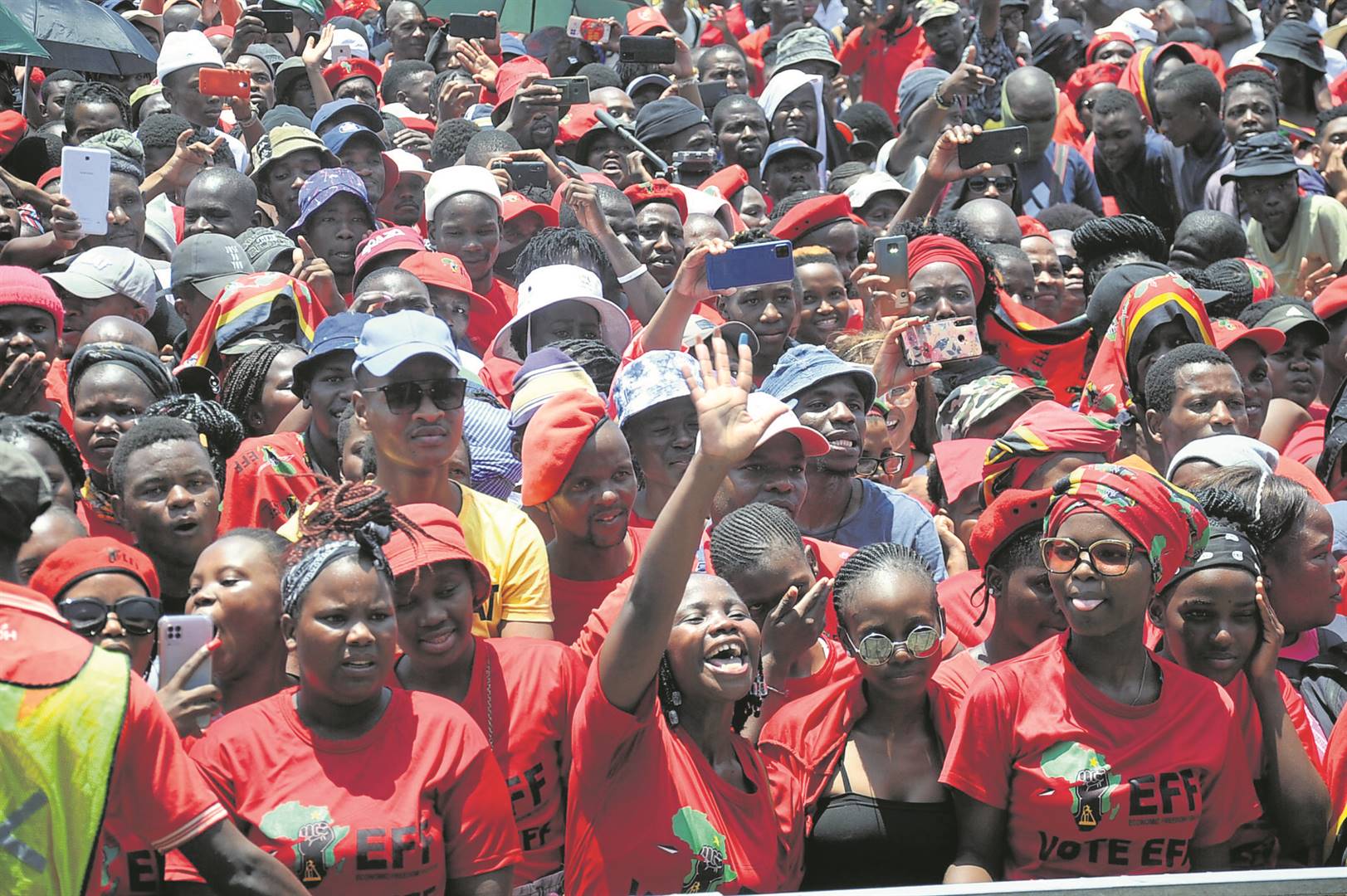 EFF supporters gathered at a rally at the People’s Park in Durban on Saturday, 8 January.