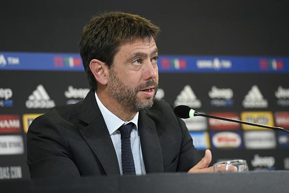 Andrea Agnelli president of Juventus in press conference during the Serie A match between Juventus and SSC Napoli at Allianz Stadium on October 04, 2020 in Turin, Italy. (Photo by Filippo Alfero - Juventus FC/Juventus FC via Getty Images)