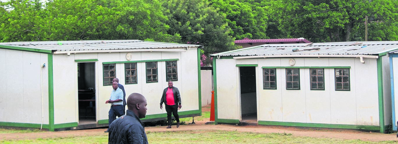 These mobile container classes at Rivoni School for the Blind are being used for teaching but aren’t suitable for kids. Photo by Phuti Raletjena