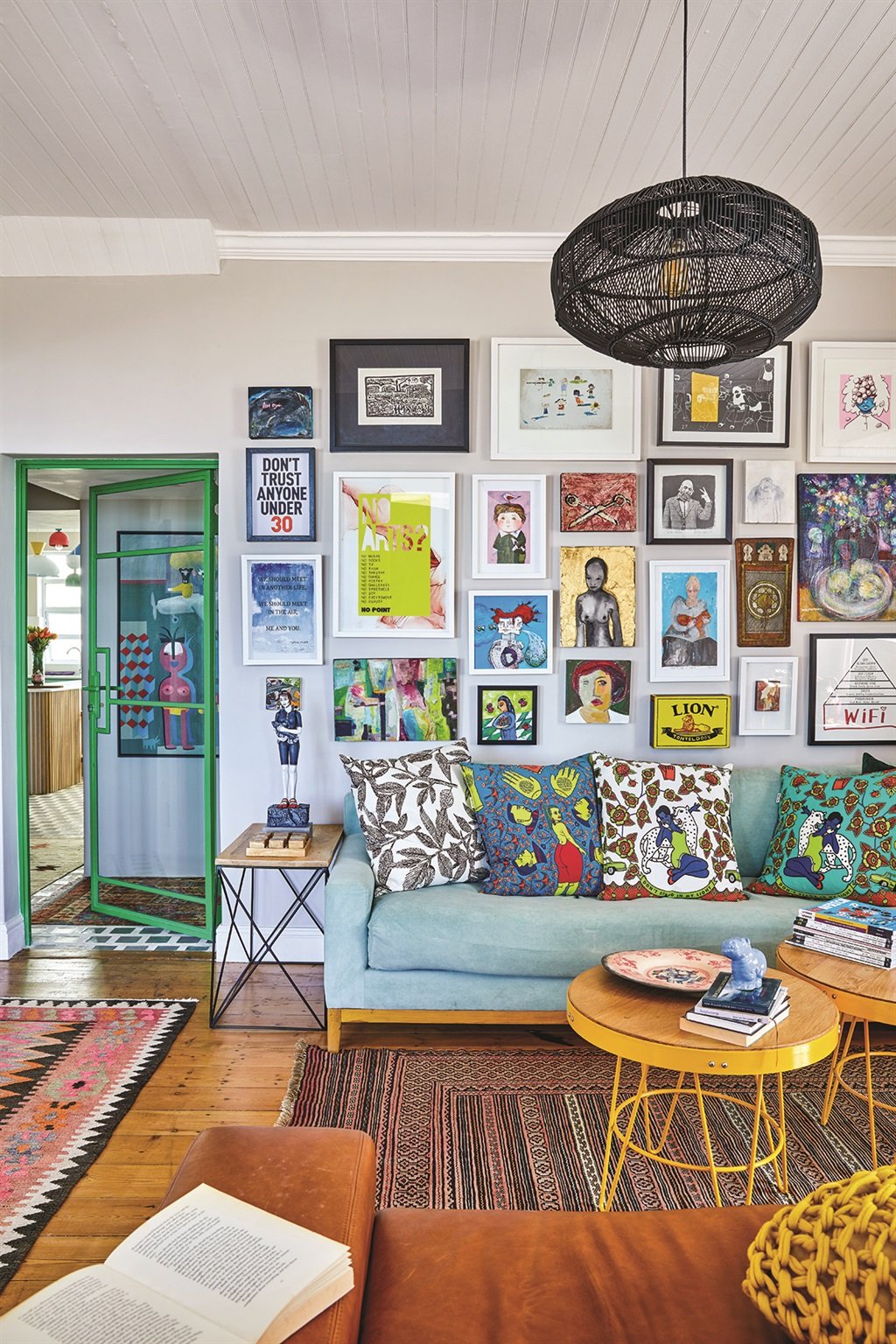 One of the colourful rooms in the Gauteng couple's home. Photo: Greg Cox 