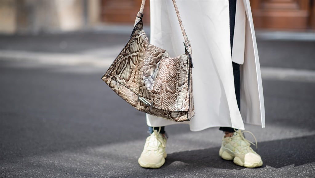 Blogger Lisa Hahnbueck wears  Yeezy 500 Adidas sneakers at 2018 Berlin Fashion Week (Photo by Christian Vierig/Getty Images)