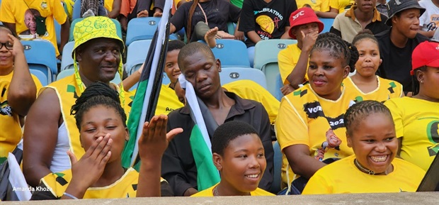 <p>While
some ANC supporters are excited to see and listen to President Cyril Ramaphosa
his election manifesto at the Moses Mabhida Stadium in Durban, some fell
asleep. </p><p><em>-
Amanda Khoza
</em></p><p><em>(Photo
by Amanda Khoza/News24)</em></p>