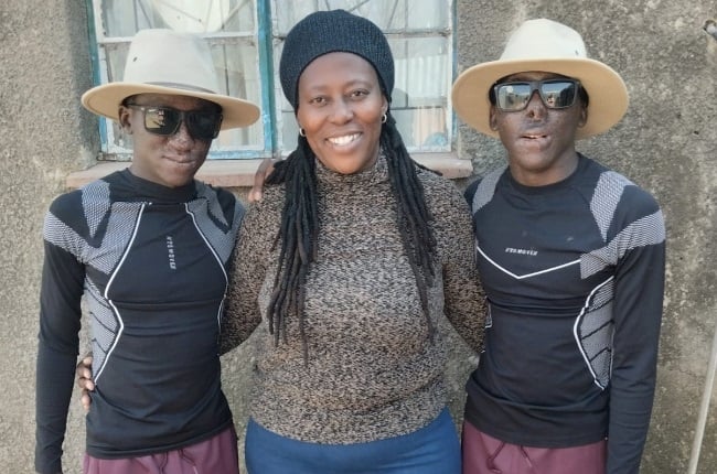 Phumzile Mkhonza with her twins, Lwandile and Lwanele. (PHOTO: Supplied)