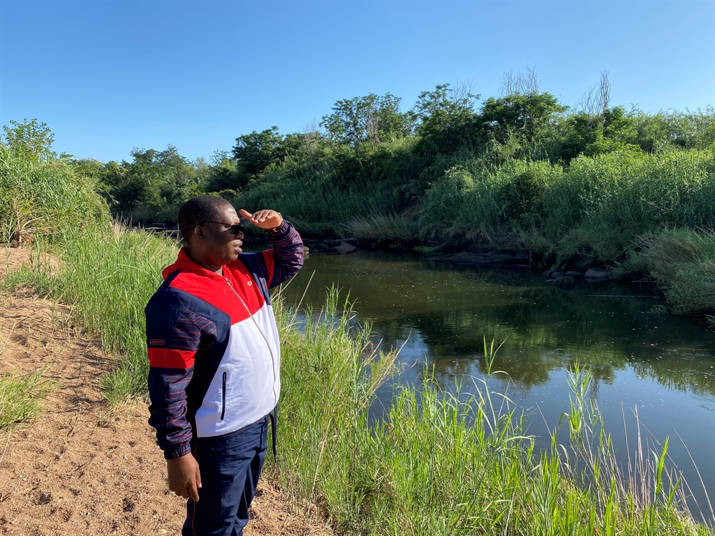 Gauteng MEC for education Panyaza Lesufi at the river where the boy allegedly drowned. Picture: Twitter