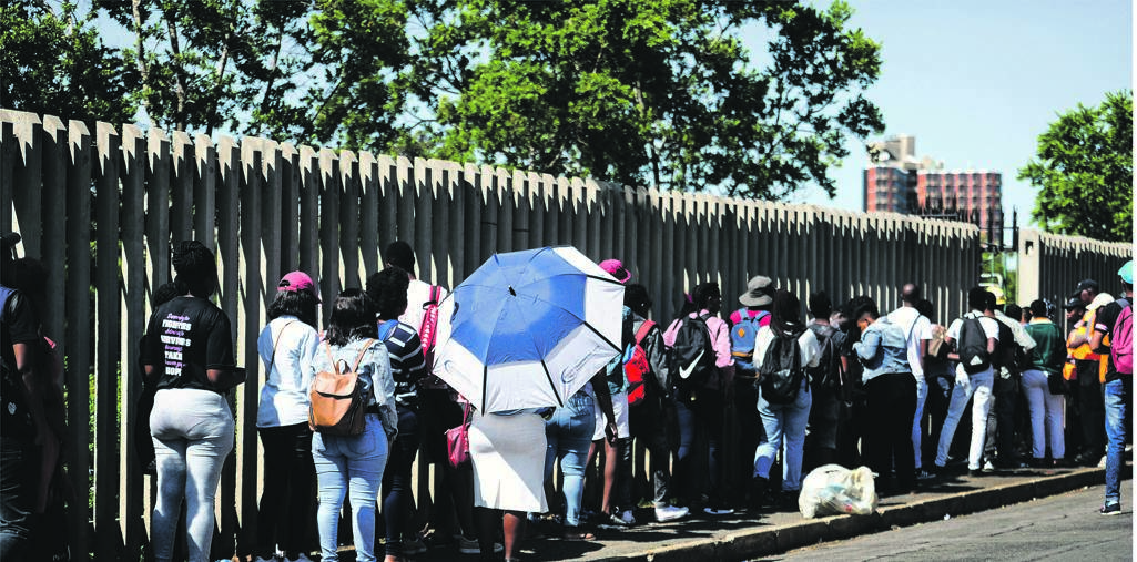 Prospective students joined the long queue at the University of Johannesburg in Auckland Park this week to apply for  admission. Universities across the country open next month for the new academic year. Picture: Rosetta Msimango
