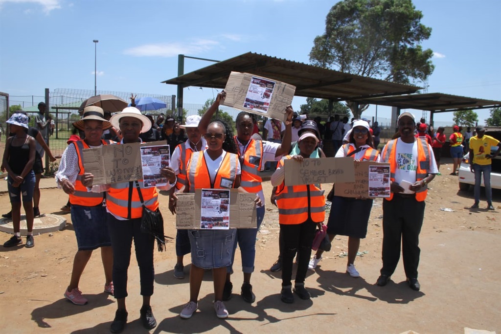 The residents joined Mogoba Men's Forum to march against GBV. Photo by Phineas Khoza