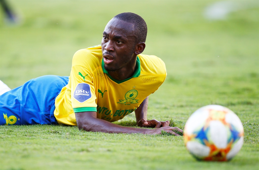 Peter Shalulile of Mamelodi Sundowns FC during the DStv Premiership 2020/21 game between AmaZulu and Mamelodi Sundowns at Kings Park Stadium on 21 April 2021 © Steve Haag/BackpagePix
