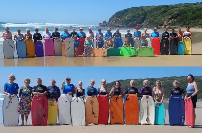 The Nahoon Granny Grommets are a group of 34 ladies who share the love of boogie boarding and are all above 50 years old. (PHOTO: Supplied)