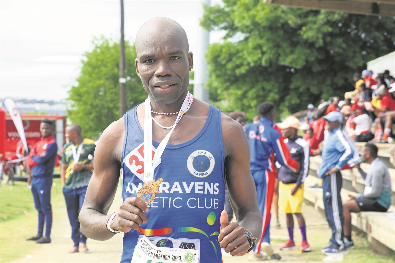 Mawande Hlongwe who won the 42 km.        