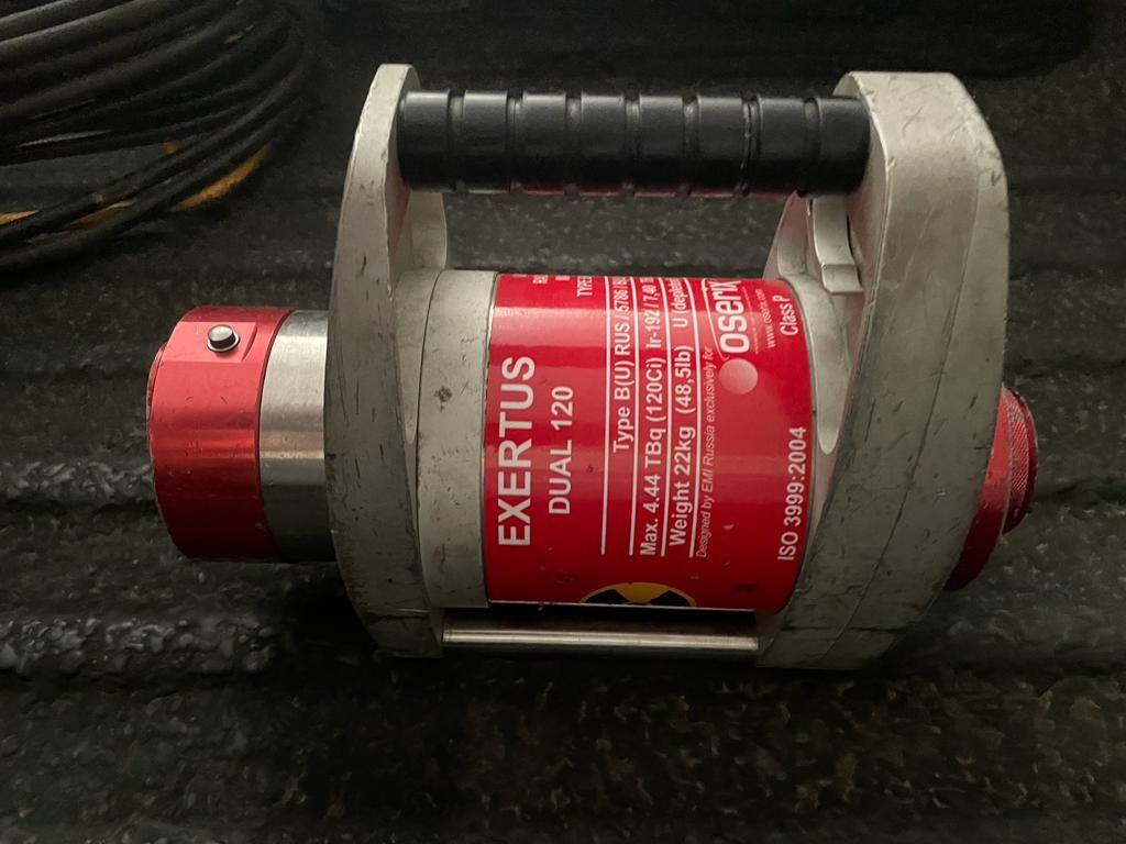 This stolen canister containing radioactive materials was recovered in a Gqeberha scrapyard.