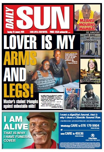 Today's front page! | Daily Sun