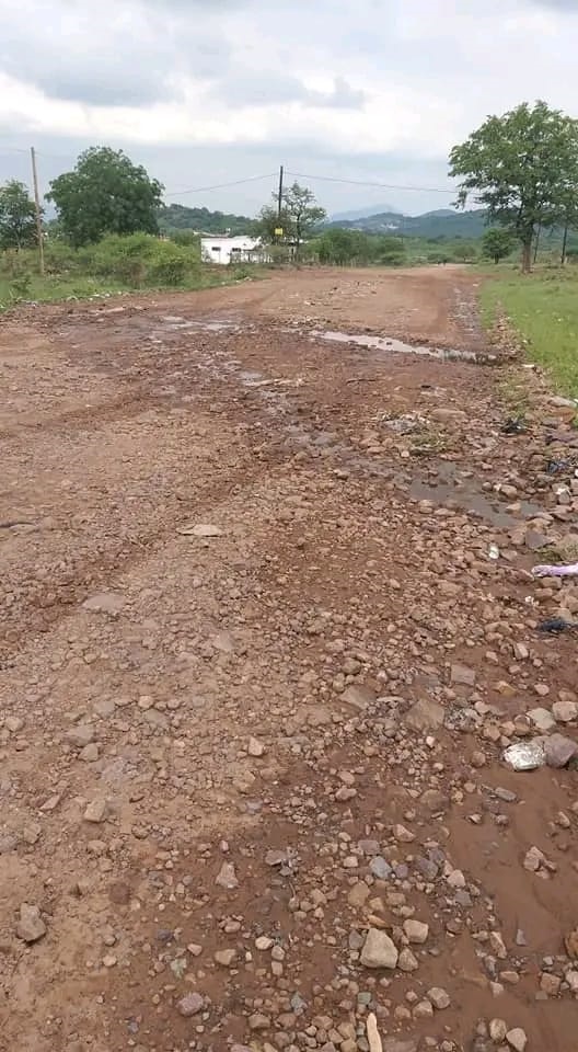 Residents are not happy with the state of their roads, just like this one. 