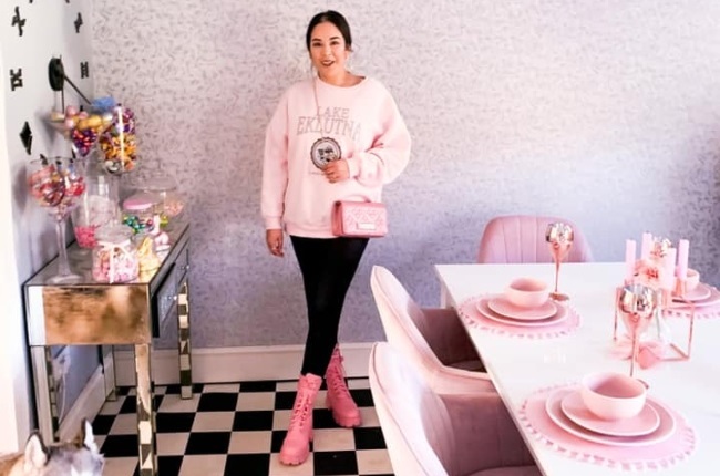 Maria Alison spent two years decorating her home with all things pink. (Photo: FACEBOOK) 