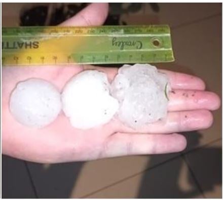 An image of the hail in Gauteng as well as the damage it caused this week.  