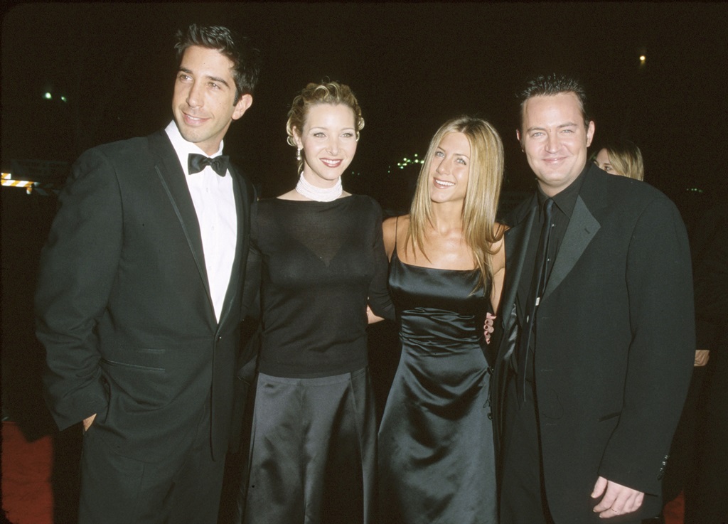 Left to right: David Schwimmer, Lisa Kudrow, Jennifer Aniston and Matthew Perry.