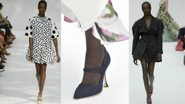 Carolina Herrra made a case for these shoes in the Spring 2020 collection. Collage by Afika Jadezweni