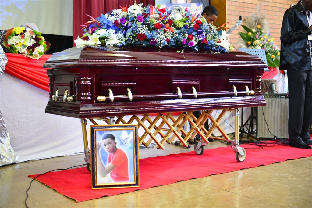Funeral service of the late Parktown Boys learner Enoch Mpianzi underway at his former school Kensington High School. Picture by Morapedi Mashashe