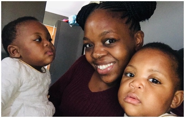Tsakani Ndlovu with two of her triplets. (Photo:Getty Images/Gallo Images)