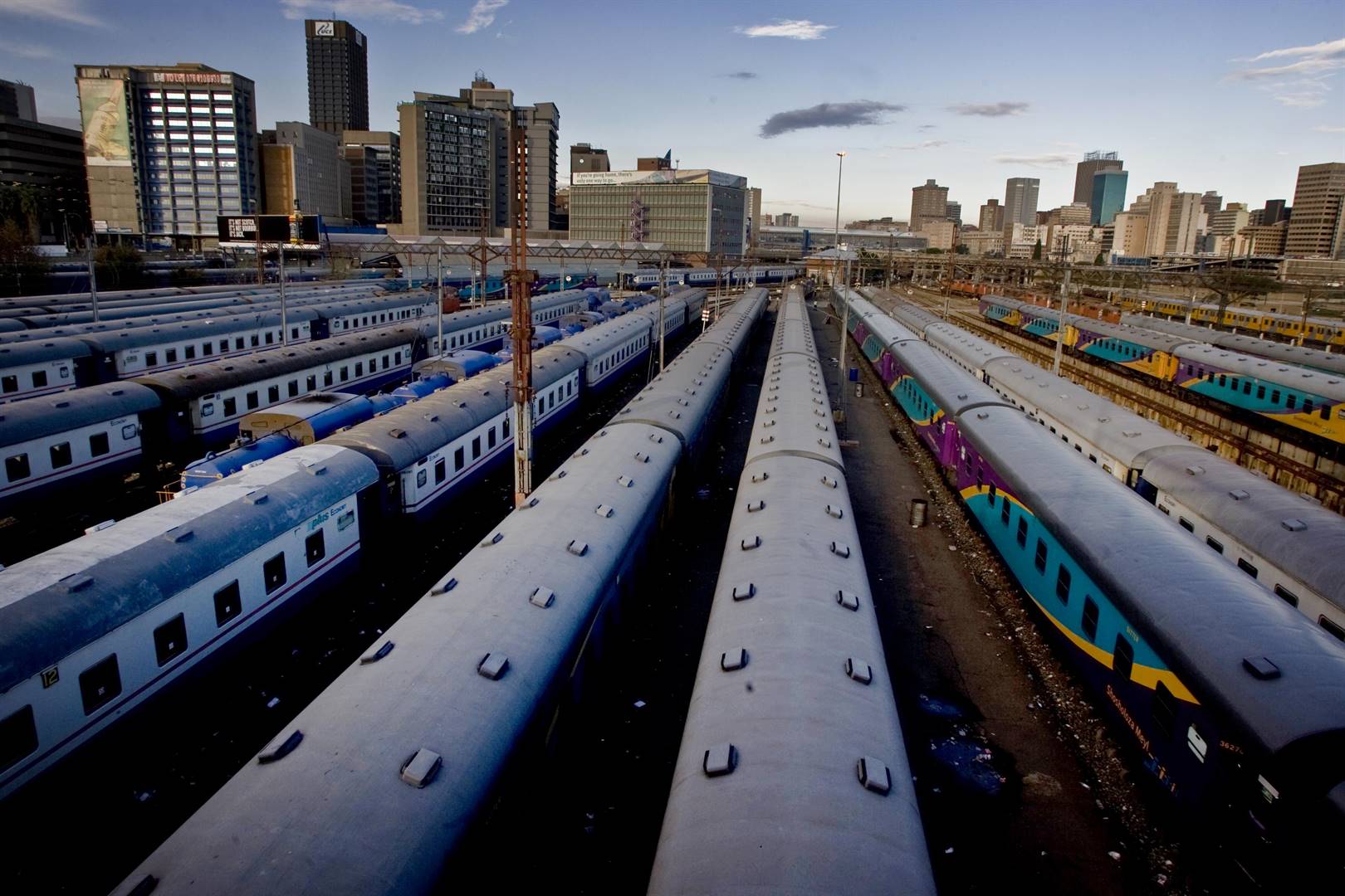 Metrorail coaches in Braamfontein. Picture: Muntu Vilakazi