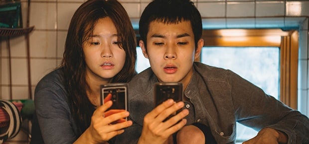 Woo-sik Choi and So-dam Park in 'Parasite'. 
