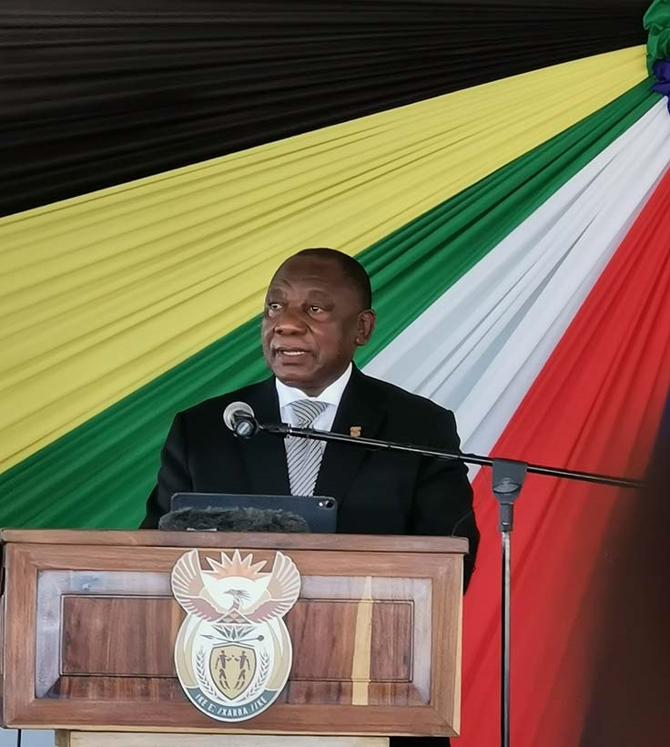 President Cyril Ramaphosa 
speaking during the reburial of late former ANC president Dr Alfred Bathini Xuma in Ngcobo, Eastern Cape. Picture: Lubabalo Ngcukana/City Press