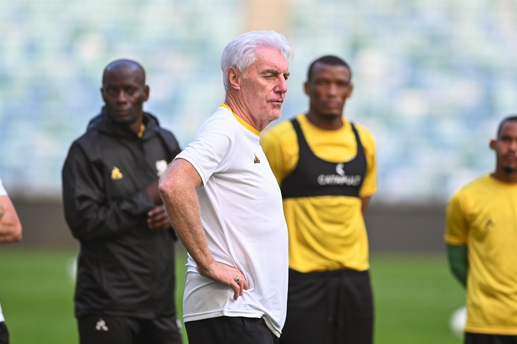 Hugo Broos, SA coach during the South Africa mens national soccer team training session and press conference at Moses Mabhida Stadium on November 17, 2023 in Durban, South Africa.