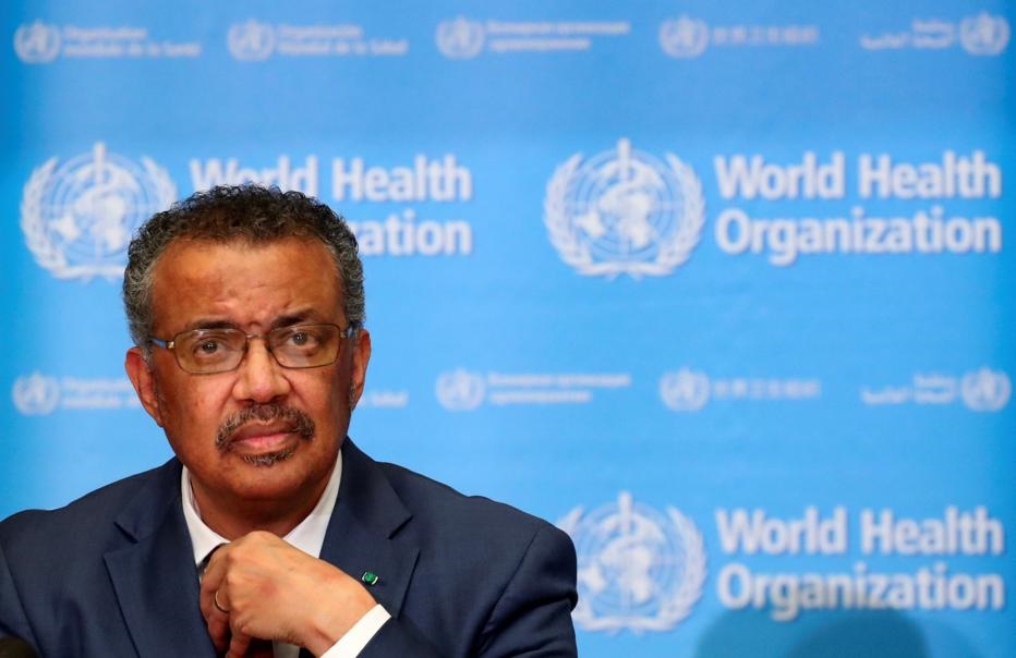 Director-General of the World Health Organization (WHO) Tedros Adhanom Ghebreyesus attends a news conference on the novel coronavirus (2019-nCoV) in Geneva, Switzerland February 6, 2020. Picture: Denis Balibouse/Reuters
