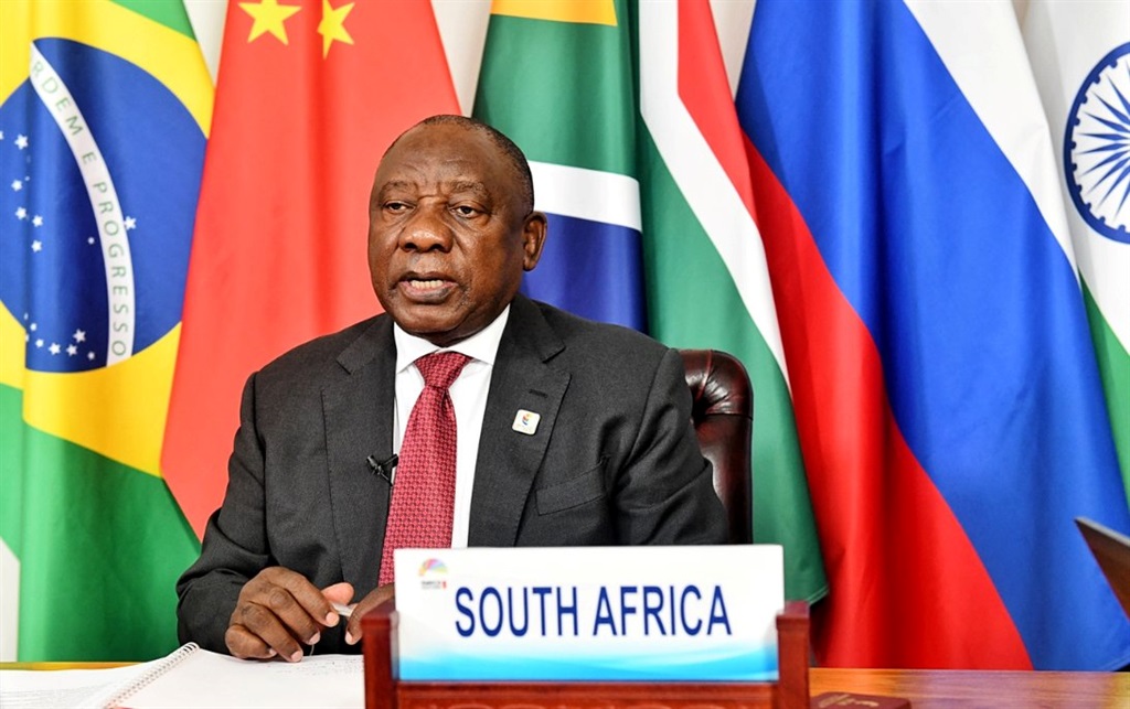 President Cyril Ramaphosa during the Extraordinary Joint Meeting of BRICS Leaders and Leaders of invited BRICS members on the situation in the Middle East. 