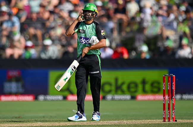 Melbourne Stars' bowler Haris Rauf batting without pads. 