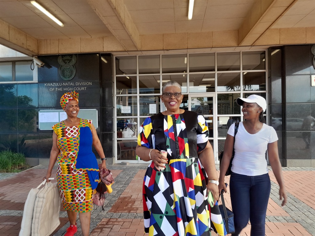 The former eThekwini municipality mayor Zandile Gumede leaving the Durban High Court in high spirits.  Photo by Mbali Dlungwana 
