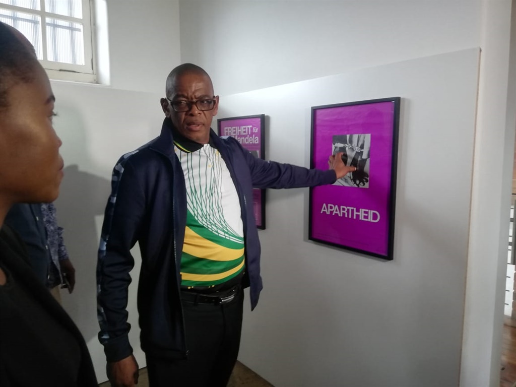 ANC secretary-general Ace Magashule touring the new Madiba exhibition at Constitutional Hill on Tuesday, February 2020.  