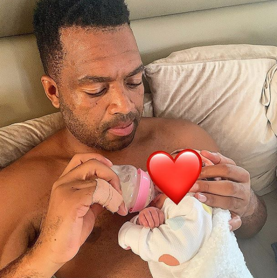 Kaizer Chiefs goalkeeper Itumeleng Khune with his daughter 