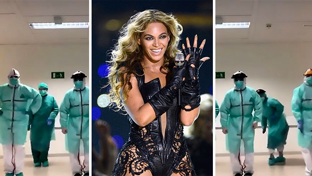 Spanish medics perform a choreography to Beyoncé's Single Ladies song. Photos by Getty Images and Magazine Features. Collage by W24