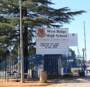 West Ridge High School entrance. Photo: Goodwill Silinda/Roodepoort Record