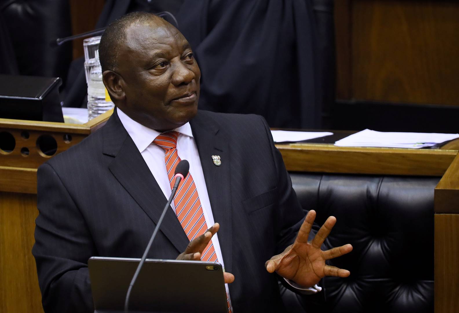President Cyril Ramaphosa delivers his State of the Nation address. Picture: Sumaya Hisham/Reuters