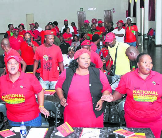 EFF delegates at the KZN provincial meeting.    Photo by Willem Phungula