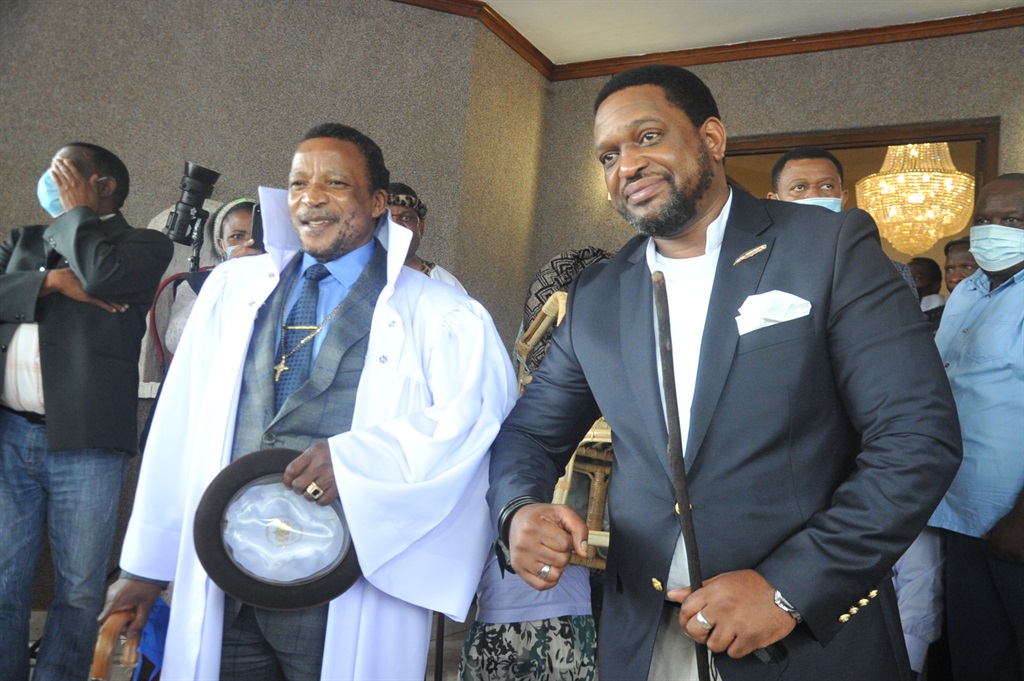 Shembe leader Inkosi Unyazilwezulu Shembe with King Misuzulu.
