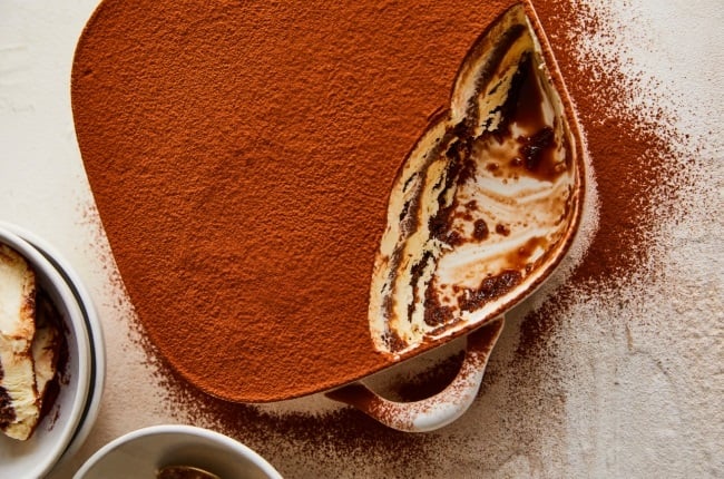 Tiramisu with white chocolate, ice-cream, and coffee soak. (PHOTO: Armelle Habib)
