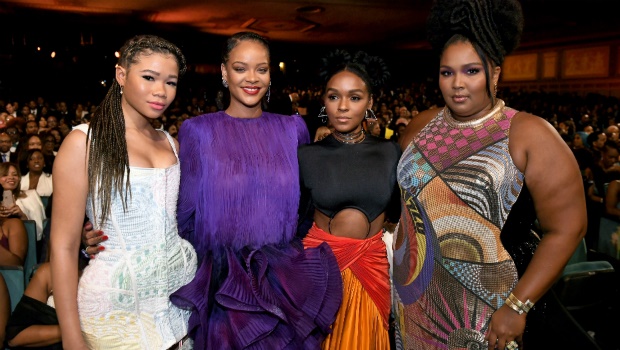 Storm Reid, Rihanna, Janelle Monáe, and Lizzo attend the 51st NAACP Image Awards, Presented by BET. Photo by Paras Griffin