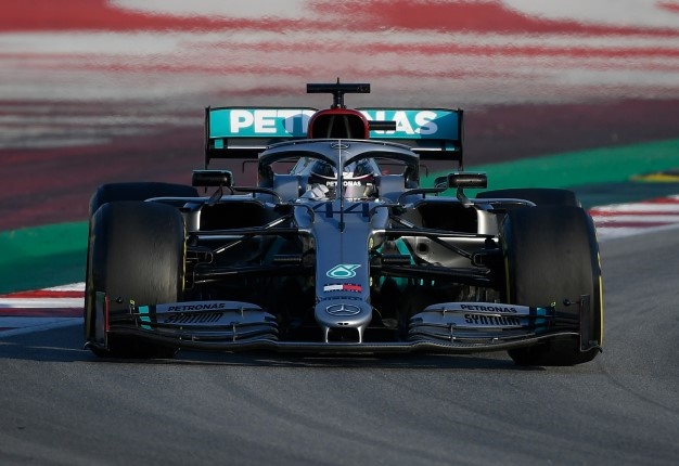 Mercedes' British driver Lewis Hamilton drives during the tests for the new Formula One Grand Prix season at the Circuit de Catalunya in Montmelo in the outskirts of Barcelona on February 21, 2020. LLUIS GENE / AFP