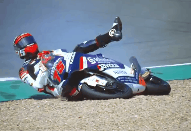 Albert Arenas crash. Image: MotoGP / Twitter